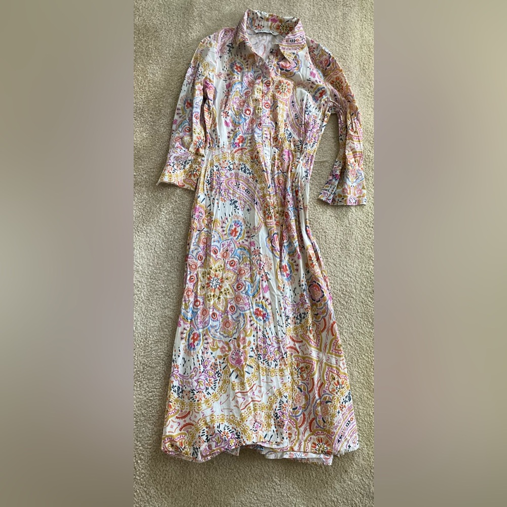 ♥️💙Zara Multicolor Paisley Long Sleeve Dress